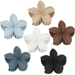 Flower Hair Clips for Women 6 Pcs Hawaiian Large Claw Clips Plumeria Medium Hair Claw Clips for Thick Thin Hair Hibiscus Tropical Beach Hair Accessories for Women Girls and Girls (ABS)