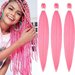 Braiding Hair Pre Stretched 24 Inch 8 Packs Ombre Braiding Hair Professional Soft Yaki Texture, Hot Water Setting Hair Extensions for Braids (24in,1B/30)
