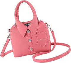 Women's Shirt-Shaped Clutch Purse, Unique Crossbody Bag, Funny PU Leather Handbag With Adjustable Strap, Modern Shoulder Bag