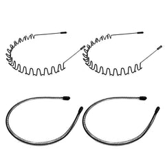 Metal Hair Band for Men With Teeth Headbands, Black Unisex Fashion Headbands, Spring Outdoor Sports Headbands, Simple Elastic Non-Slip Head Hairbands(8 Pcs)