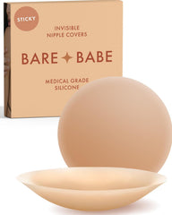 Reusable Silicone Nipple Covers - Waterproof, Nude, 4 Shades - Sticky Breast Stickers for Strapless Dress