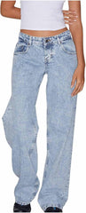 Women's High Waisted Flare Jeans with Belt Bootcut Stretchy Denim Pants Full Length Wide-Leg Casual Loose Fit Trousers