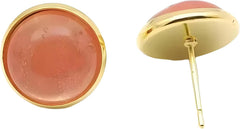 Opal earrings VanThai Le - 12MM Stone Round Color Stud Earrings Jewelry Tiger Eye Blue Pink Green Women Men 2