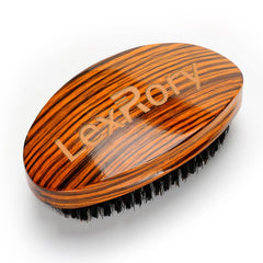 360 Curved Wave Brush For Men - Medium Hard Palm Wave Hair Brushes - Made with Beech Mix Nature Boar Bristle Brush For Black Hair (Black)