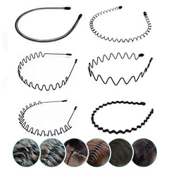 Metal Hair Band for Men With Teeth Headbands, Black Unisex Fashion Headbands, Spring Outdoor Sports Headbands, Simple Elastic Non-Slip Head Hairbands(8 Pcs)