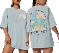 Christian Faith Tshirts for Women Jesus Religious Bible Verse Shirts Inspirational Floral Oversized Graphic Tees