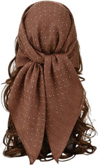 Women's Flower Embroidery Head Scarf Large 31.5 Inch Headband Sheer Hair Bandana for Women Girls