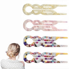 4PCS French Lialys Hair Pins for Women 4.33 inch Length Prestige Elegant Hairpins Suitable for Thick Medium Long Most Hair Types