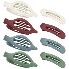 8 Pcs Flat Hair Clips, Neutral Color Flat Claw Clips 2 Styles Hair Claws for Women Girls Thin Hair French Hair Barrettes Accessories