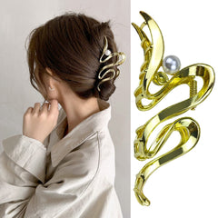 Gold Music Note Hair Clip, Metal Claw Clips for Women Girls Musical Score Hair Design Hair Accessories Strong Hold Jaw Clips for Thick Hair