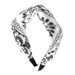 Xiyantiji Red Bandana Headbands for Women - Paisley Print Wide Turban, Vintage Cross Twist Knot, Non-Slip Boho Hair Accessories
