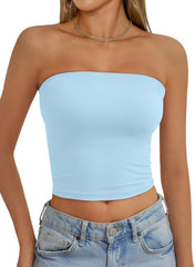 AUTOMET Tube Tops Strapless Crop Tops Basic Backless Sleeveless Bandeau Going Out Cute 2025 Summer Clothes