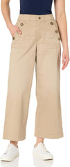 Nautica Women's Button Pocket Wide Leg Sailor Jeans Pants