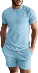crazynekos Mens Short Sets 2 Piece Summer Outfits Tracksuits Set Casual Short Sleeve Shirt and Shorts Set
