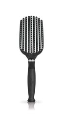 Premium Tangle Buster Brush – Soft Nylon Travel-Friendly Bristles – Long Durable Rubber Handle – Ideal for Wet and Dry Hair & Easy Grooming, Black Color