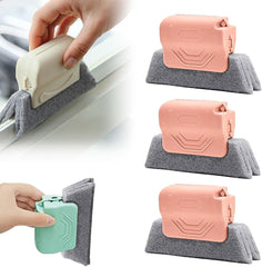 Magic Window Track Cleaner, 2025 New Window Groove Cleaning Brush Tools Set, Hand-held Window Track Cleaner Brushes Tools Set for Window lides Gaps Tile Lines Shutter Car Vents (Pink 2pcs)