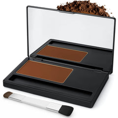 Root Touch Up Hair Color Powder for Women - Gray Coverage Hairline Concealer Medium Brown - Built-in Applicator Bald Spot Cover Up - Sweat Resistant