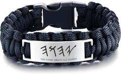 YHWH JHVH Israelite The Name Above All Names Yahweh Bracelet,Survival Paracord Bracelet,Paleo Hebrew God Jehovah Blessing Bangle for Him Her