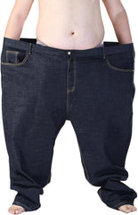 Jeans Pants Trouser Denim Large Size Trendy Fat Plus Straight Tube Loose Casual Commuting Business for Men