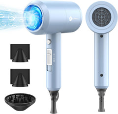 slopehill Professional Ionic Hair Dryer, Powerful 1800W Fast Drying Low Noise Blow Dryer with 2 Concentrator Nozzle 1 Diffuser Attachments for Home Salon Travel