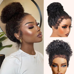 Hidden Strap 360 Full Lace Front Wigs Human Hair Invisible Strap Pre Plucked Bleached Konts Pre Cut Lace Deep Wave HD Lace Frontal Wig with Drawstring Natural Hairline 360 Glueless Wigs(18inch)