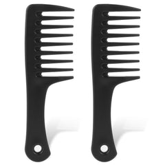 Mini Wide Tooth and Travel-Size Detangling Combs - 2 Pcs Portable Plastic Combs for Styling Curly, Long, Wet Hair