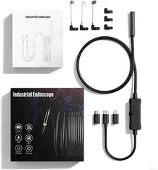 FlexScope Pro – Plug & View Inspection Cam with 5M Bendable Cable and Swappable Tool Tips, 2.0MP HD Camera, Capturing Exactly, for Checking Pipes, Drains, Engines, Vents (1*pc)