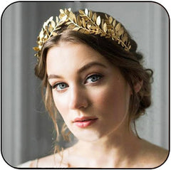 JAKAWIN Greek Goddess Headband Accessories Gold Leaf Crown for Women HG001