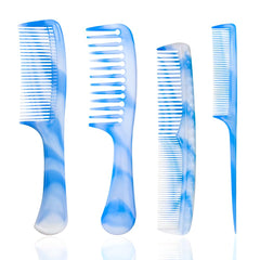 Pink Hair Comb Set - Wide Tooth, Fine Tooth, Rat Tail, and Dual Comb for Women and Men