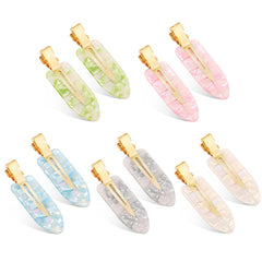 9PCS No Bend Hair Clips, Checkerboard No Crease Curl Pins, Acrylic Resin Flat Styling, Colorful Bang Seamless Duckbill Barrette for Makeup Hairstyle Accessories for Women Girls