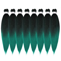 Braiding Hair Pre Stretched 24 Inch 8 Packs Ombre Braiding Hair Professional Soft Yaki Texture, Hot Water Setting Hair Extensions for Braids (24in,1B/30)