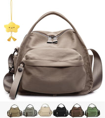 Veluna Shoulder Bag,Veluna Crossbody Shoulder Bag for Women,Solid Zipper Handbag, Large Capacity Nylon Handle Purse