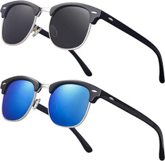 Classic Semi Rimless Polarized Sunglasses for Men Women Half Frame Retro Driving Sun Glasses NP1006
