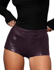Women's Faux Leather Shorts High Waist Stretch Skinny Mini Shorts Sexy Hot Pants