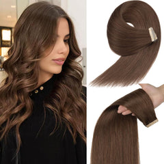 Tape in Hair Extensions Human Hair, 14 Inch Human Hair Tape in Extensions 20Pcs Natural Black Tape Ins Human Hair Extensions for Women Seamless Tape in Hair Extensions Real Human Hair (1B#, 14 Inch)