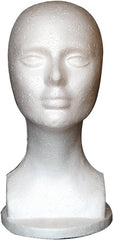 Male Head Model, Foam Mannequin, Head Model Wig Hair Hat Display Foam Mannequin Manikin White (Style 3)