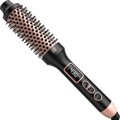 Nimmu Thermal Brush for Blowout Look, 1.5 inch Heated Round Brush, Curling Iron with 10 Temperature Control, Hot Styler Dual Voltage for Travel, Purple