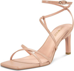 wetkiss Womens Sandals Square Open Toe Strappy Heels Ankle Strap High Heel Sandals Comfort Dress Party Shoes