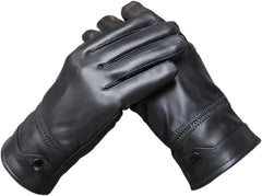 JITUIHOM Genuine leather gloves men's gloves men's fleece warm sheepskin gloves are thin lining for autumn and winter