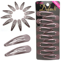 Dofash 5CM /2IN Sliver Snap hair Clips Metal Hair Grips Accessories 12PCS (Silver Grey)