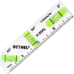 BETHEL 90°/180° Compact Level with Shatterproof Cross-check Magnetic Bubble, Mini Pocket Spirit Level for Picture Hanging Marking Measuring Instruments Layout tools (95×13×51(MM))