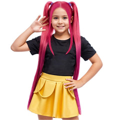 Kids Purple Braided Wig for Girls Child Long Braid Purple Wig Cosplay Synthetic Wigs with Wig Cap