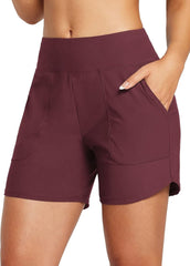 baleaf Women's 3"/5"/7"/9" High Waisted Swim Board Shorts Quick Dry Swimsuits Bottoms Trunks with Pockets