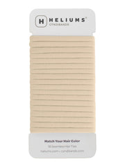 Heliums Thin Seamless Hair Ties - Sandy Blonde - 6mm Nylon No Damage Ponytail Holders, 1.75 Inch, Medium Hold for Thin to Normal Hair - 18 Pack