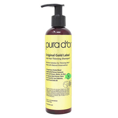 PURA D'OR Original Gold Label Anti-Thinning Shampoo Clinically Tested, Infused with Argan Oil, Biotin & Natural Ingredients, Sulfate Free, All Hair Types, Men and Women, 16 Fl Oz (Packaging may vary)