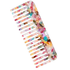 Tortoise Shell Acetate Women's Wide Tooth Comb - Detangling, Anti Static, Vintage Style for Wet Hair & Home Salon Styling