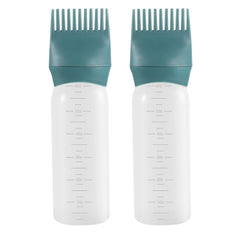 Root Comb Applicator Bottle, 6 Ounce, Oil Applicator for Hair Dye, Bottle Applicator Brush with Graduated Scale, Purple, 2 Pack