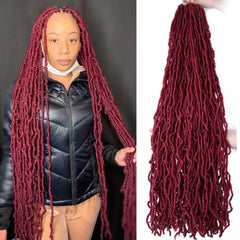 24 Inch Soft Locs Crochet Hair Pre Looped 6 Packs Faux Locs Crochet Braids Goddess Locs Dreadlocs Synthetic Hair For Black Women (1B, 24 Inch (Pack of 6))