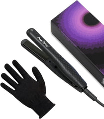 Mini Flat Iron, 0.7 Inch Mini Hair Straightener, Small Flat Iron for Short Hair,Curls Bangs, Dual Voltage Travel Hair Straightener(Black)