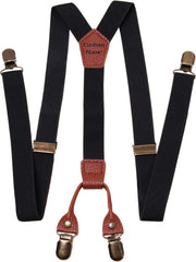 Mens Suspenders, Custom Name Y-Back Adjustable Suspender with 4 Clips for Men Women
